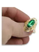 Vintage craft Ring Emerald 14K Yellow gold vrc014y